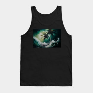 Vibrant Stormy Beach Display Tank Top